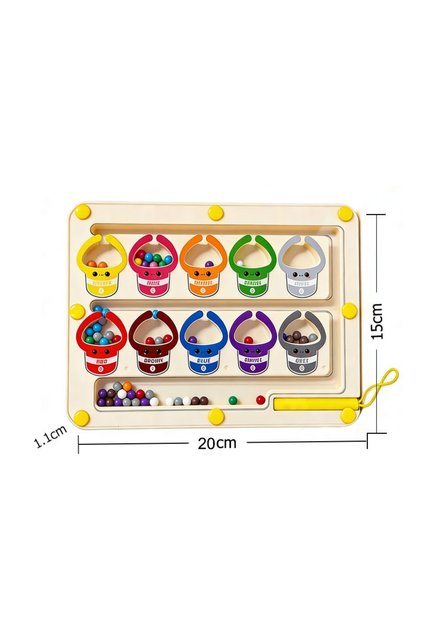YELLOW Children's Magnetic Maze Walking Bead Drawing Board Focuses on Stroke, Logical Thinking, Earl