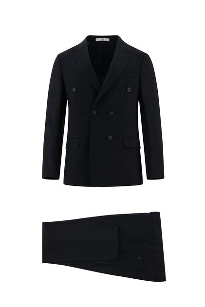 7 Drop Slim Fit Dar Kesim Yünlü Kruvaze Takım Elbise