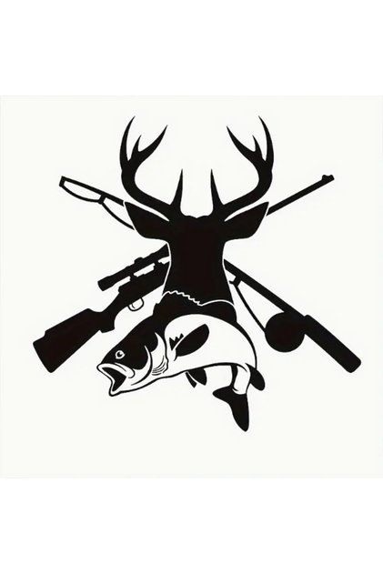 black Hunting Deer Head Fishing Car Sticker For Laptop Wall Window Sticker For Car