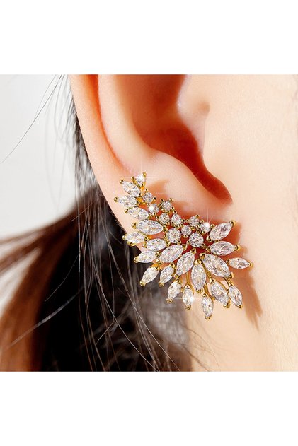 E2280 Huitan Gorgeous Women's Stud Earrings Full with Dazzling CZ Stone Sparkling Ear Piercing Earri