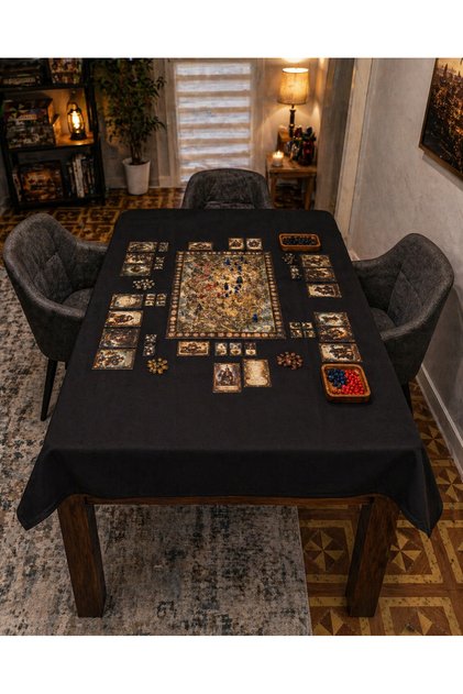 Okey Game Tablecloth 140X140 Black