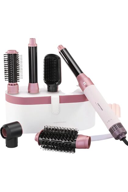 Enzo 6 in 1 Multi-Functional Hair Styler Set | EN-4133 Hair Straightener, Hot Volumizing Brush, Auto
