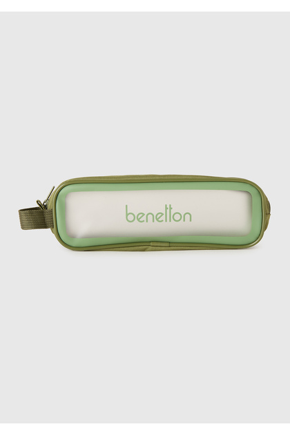 Unisex Khaki Transparent Mini Makeup Bag