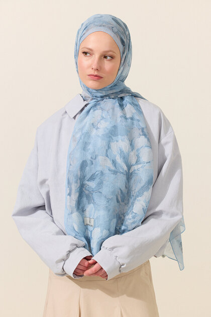 Aveline Soft Cotton Shawl - Blue