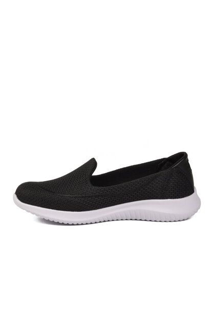 Black-White Textile Lightweight Flexible Women's Sports Shoes Pc-30168 Z