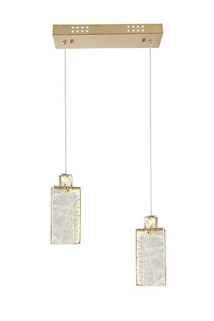 Modern Lighting, Double pendent, Light, Perfume Luxury LED, Gold Color, 30x8x100 cm, Suitable for bedroom and living room, Adjustable height