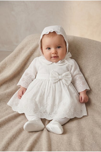 Baby Girl Manolya 4-Piece Premium 100% Cotton Mevlüt Set 0-3/3-6 Months Newborn Baby Girl Special Day Dress