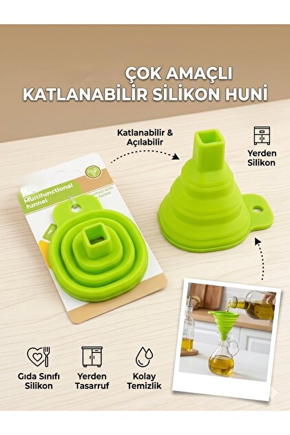 Multi-Purpose Foldable Silicone Funnel – Practical, Space-Saving, Durable Kitchen Helper