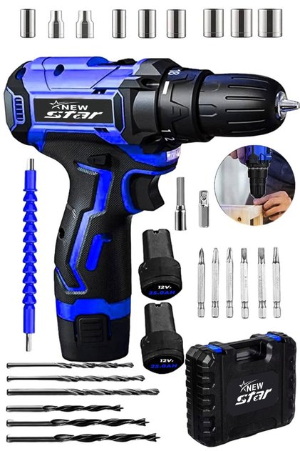 12V Çift Akü Şarjlı Matkap Akülü Vidalama