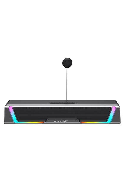 SK221 RGB Işıklı Gaming Soundbar, Oyuncu Hoparlörü - BT 6.0 ve USB, Çıkarılabilir Mikrofonlu