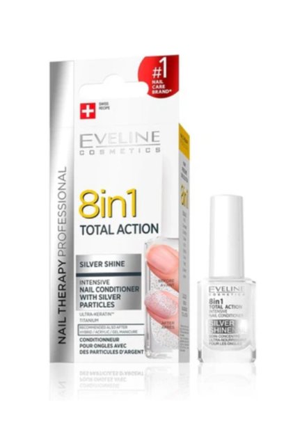 Tratament pentru unghii 8 în 1 Silver Shine, Întăritor și Lucios 12ml