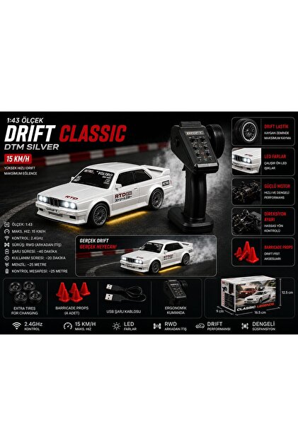 scntoys Oyuncak BMW E30 Drift Araba MİNİ Uzaktan Kumandalı Araba