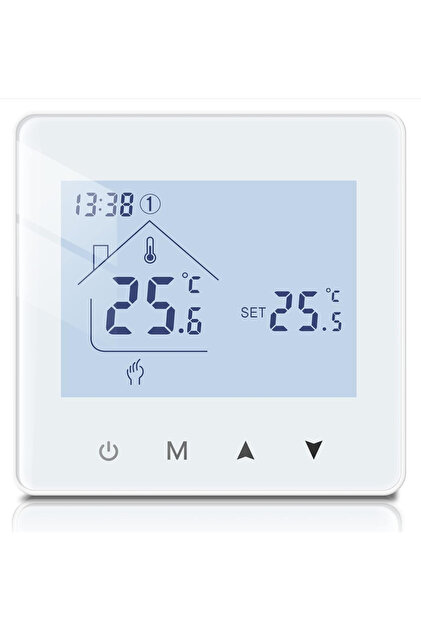 BOT-R6W Termostat pentru boiler pe gaz cu alimentare prin cablu, 220V, ecran tactil digital, programare săptămânală, control al temperaturii