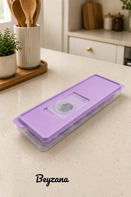 1 Piece Mixed Color Round Ice Mold with Non-Stick Lid and 12 Compartments Ice Box
