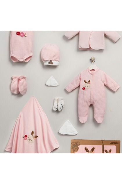 10-Piece Premium Rabbit Embroidered Newborn Hospital Discharge Set