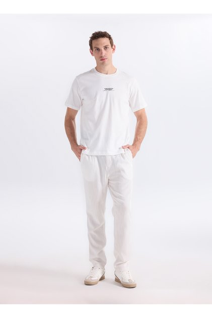 Ecru muške obične sužene chino pantalone 262 LCM 221006 ZARSE 2 ECRU