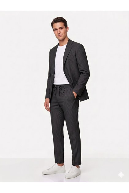 Slim Fit Striped Men's Suit