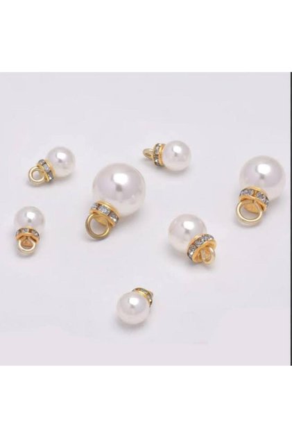 15 Pieces 8-10-12 mm Gold Rondelle Pearl Beads Jewelry Bracelet Necklace End Material