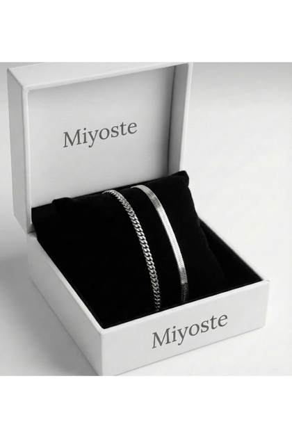 Double Italian and Chain Steel Bracelet