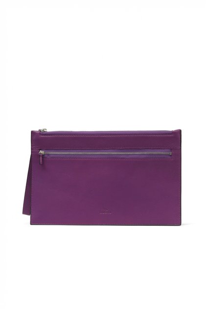 Purple Leather Portfolio Bag