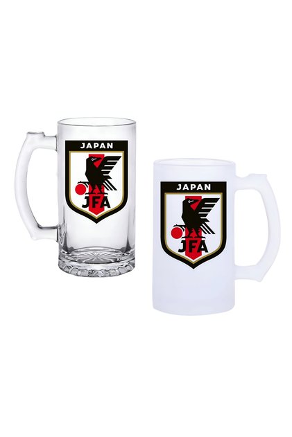 Japan National Team Beer Cup with Handle, Frosted or Transparent Options 0125