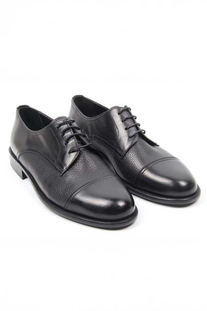 Classic Lace-Up Black Leather Men's Shoes – Suitable for Daily and Special Occasions