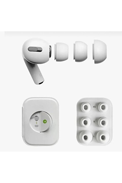 AirPods Pro/Pro 2 Uyumlu 3 Çift Xs,S,L Silikon Yedek Kulaklık Ucu Kulaklık Tıkacı Beyaz