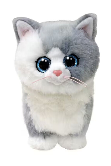 Feyza Oyuncak TY Beanie Babies Gri Beyaz Kedi Furley Peluş Oyuncak