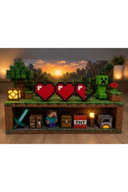 Minecraft Kalp Biblo Masa Süsü