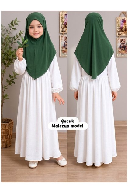 Children's Malaysian Model Hijab Scarf Green