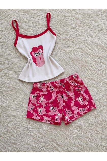 My Little Pony Rarity Patterned Stylish Top and Bottom Short Set