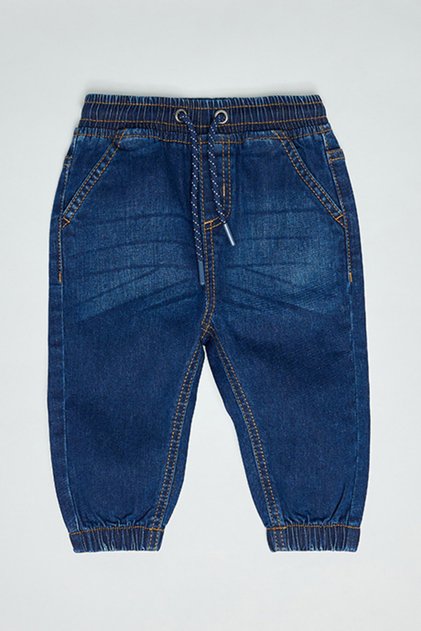 Washed Jogger Jeans with Drawstring Waist