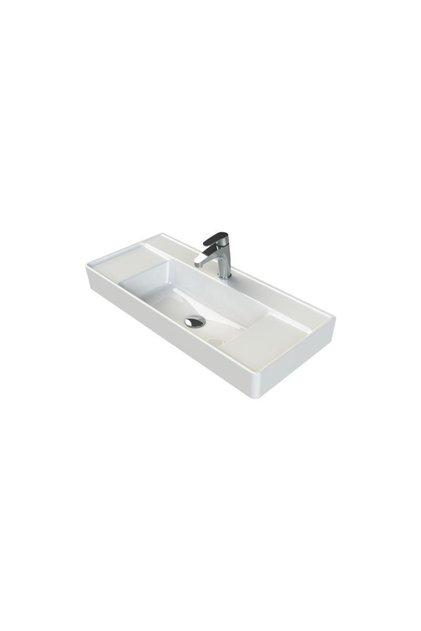 Turkuaz Cerastyle Sharp Etajer Uyumlu Damlalıklı Lavabo 85*38 cm