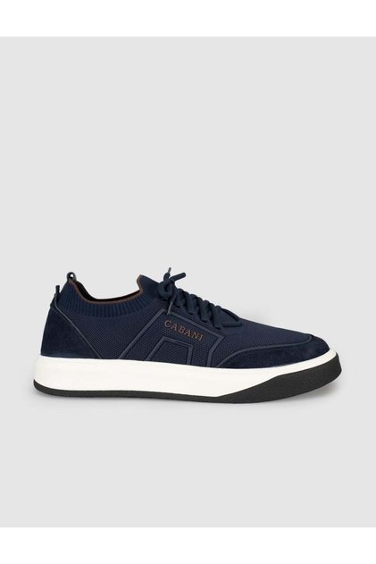 Navy Blue Knitwear Sneaker Men's Shoes