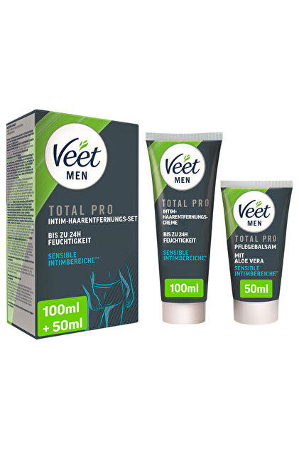 Veet Intimate hair removal Top Bottom Set for men Total Pro Cream 100 ml + Aloe  vera moisturizing balm 50 ml- Trendyol
