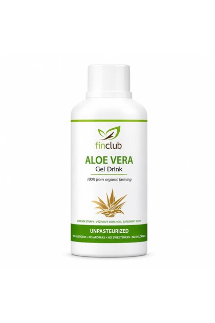 Finclub Fine Food Supplement Aloe Vera Gel Drink, 530 ml, 99.9% Aloe Vera  Barbadensis Miller, organic gel with pulp- Trendyol