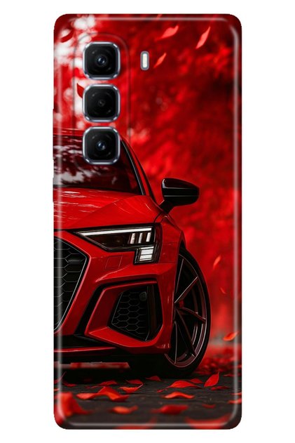 İnfinix Hot 50 Pro+ Plus 4G Kılıf Kırmızı Araba Temalı Desenli Darbe Emici Silikon