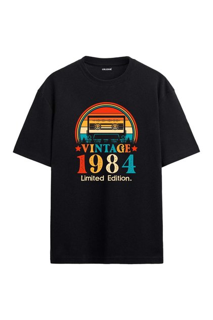 1984 Mixtape Round Neck Oversize Vintage T-Shirt
