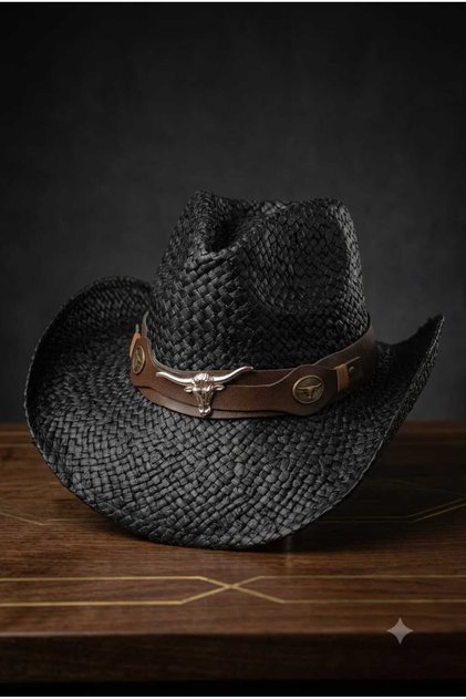 Premium Western Hasır Kovboy Şapkası - Unisex Yazlık Plaj ve Tatil Şapkası
