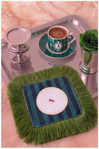 Coffee-Colored Fabric Presentation Napkin | Tasseled Presentation Napkin
