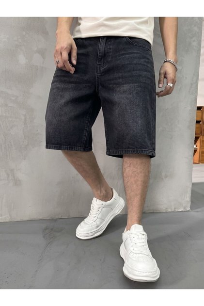 Men's Oversize Acid Wash Denim Shorts