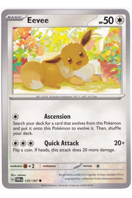 Eevee 135/167 - Twilight Masquerade - Kartı (Mint)