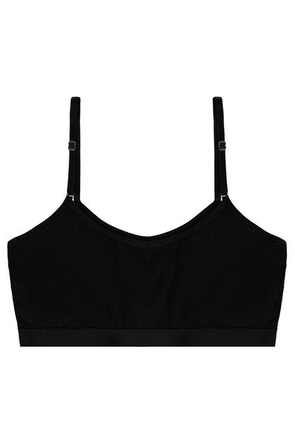 Civil Girl's Basic Padded Bustier | Lycra Single Jersey | School Nursery and Daily Use - Black