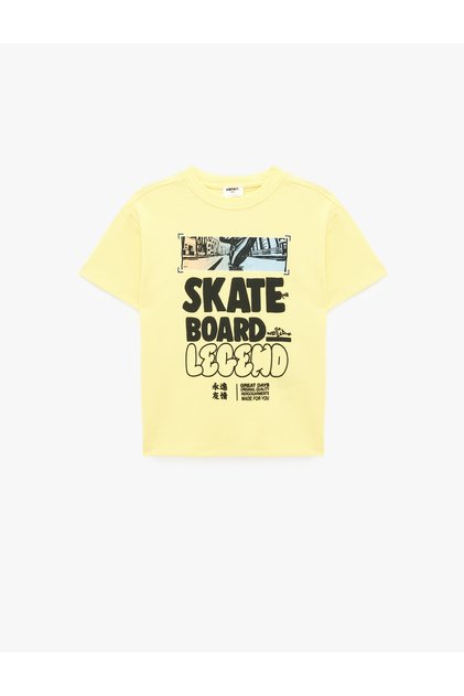 Printed Short Sleeve Crew Neck Cotton T-Shirt
