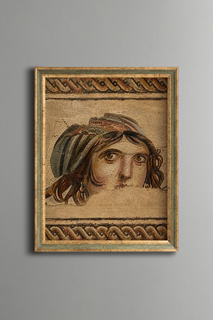 Gypsy Girl Mosaic Portrait - Vintage Patterned Frame - Slim Model