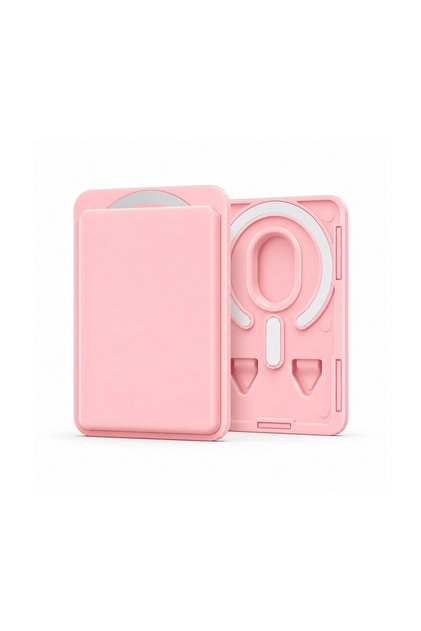 Magsafe Compatible Magnetic Card Holder Wallet, 2 Card Capacity Phone Card Holder, Strong Magnet Slim Card Holder Compatible with iPhone Pink