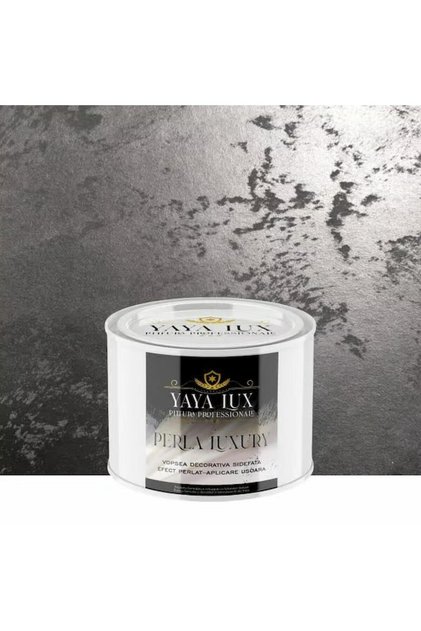 Vopsea Decorativă Perla Luxury Negru 0.5 L cu fulgi perlați