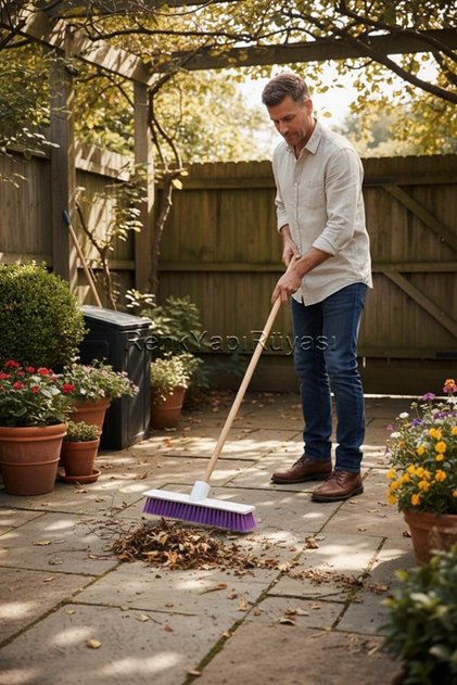 Sapli Sert Brush with Handle for Carpet Washing, Gardening, Sand and Gravel Cleaning, Construction, Leaf Cleaning.