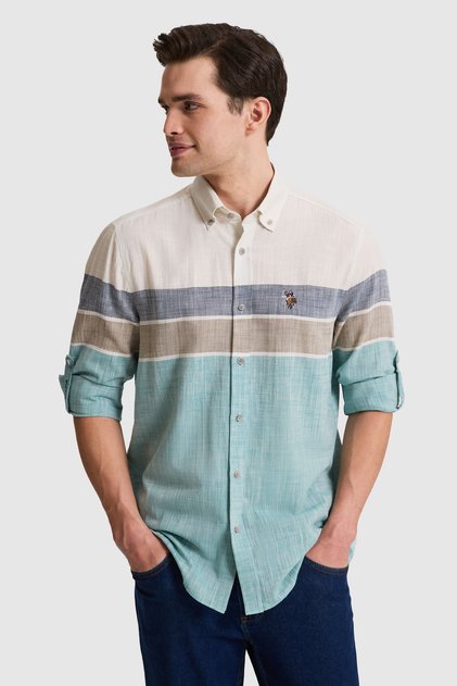Men's Petrol Long Sleeve Shirt 50322205-Vr102
