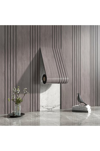 40X280Cm Mushi-Shan- 9-3 Thickened 3D Stereo Grille Wood Veneer Wall Panels Self-Adhesive Wallpaper